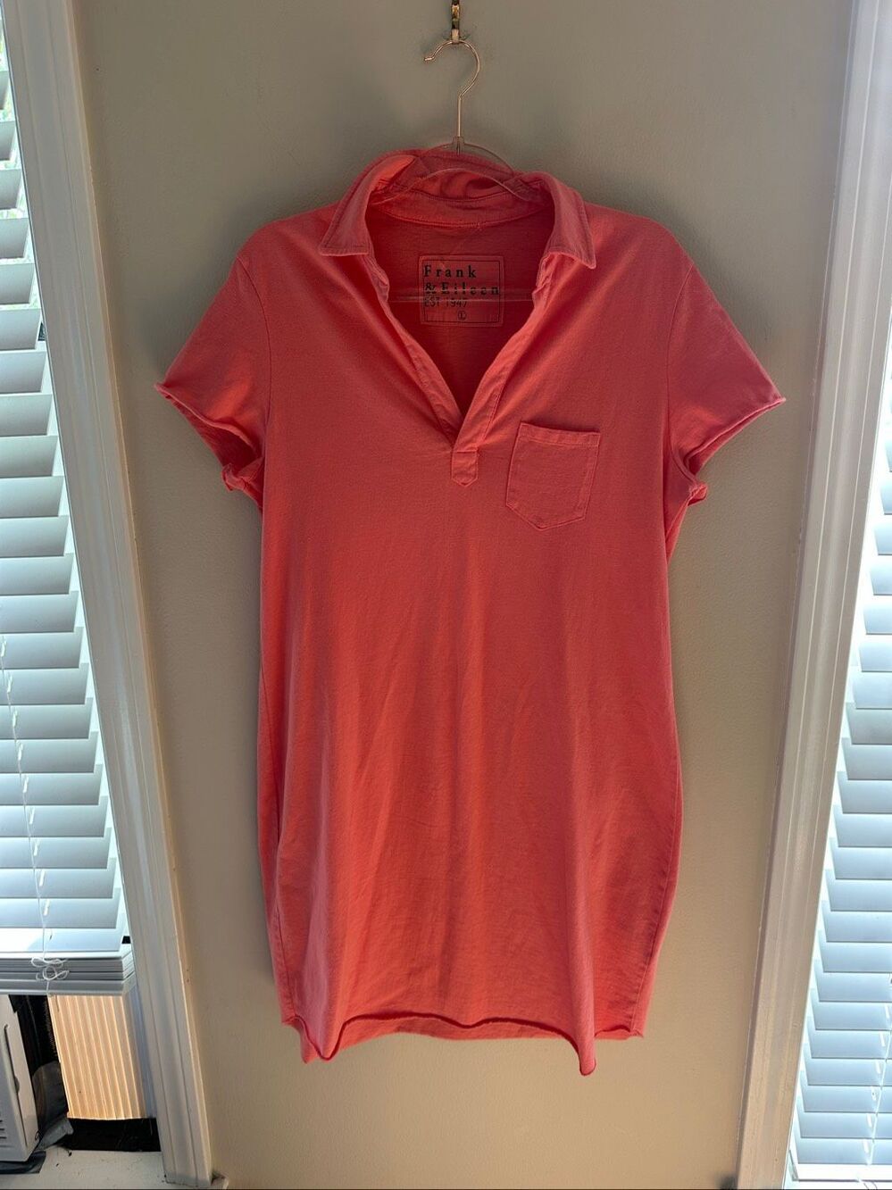 Frank & Eileen Lauren Polo Dress Coral Pink L